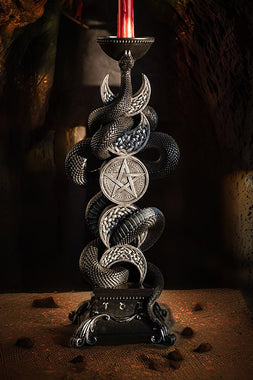 Triple Moon With Snake Candle Holder