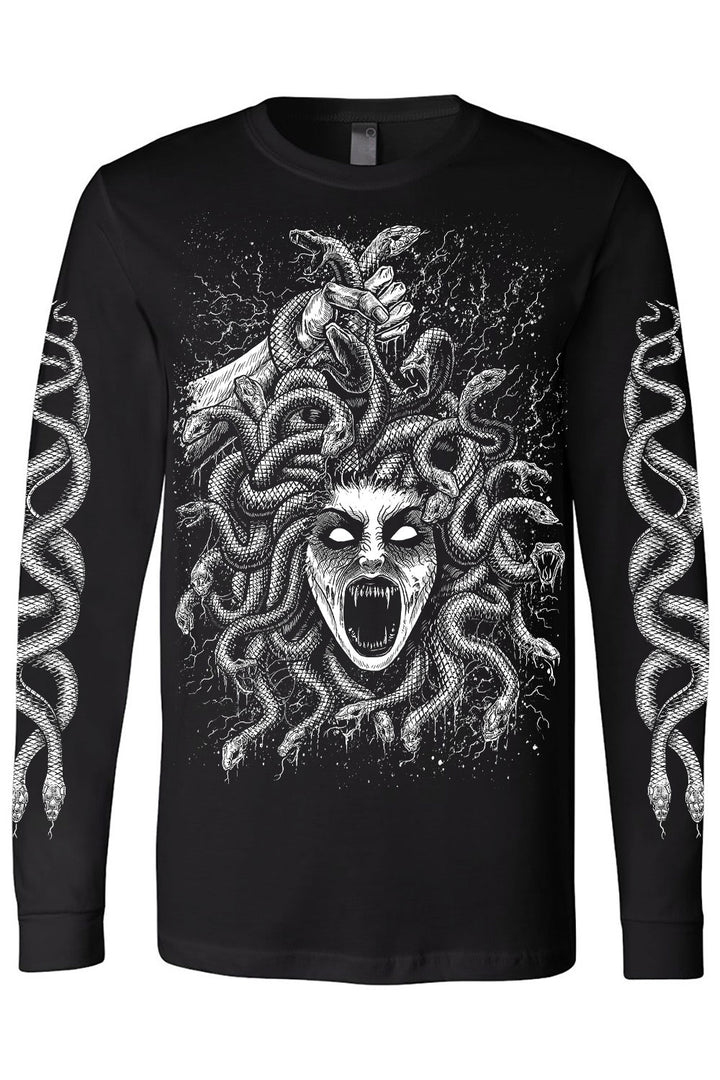 long sleeve gothic shirt with snake sleeves