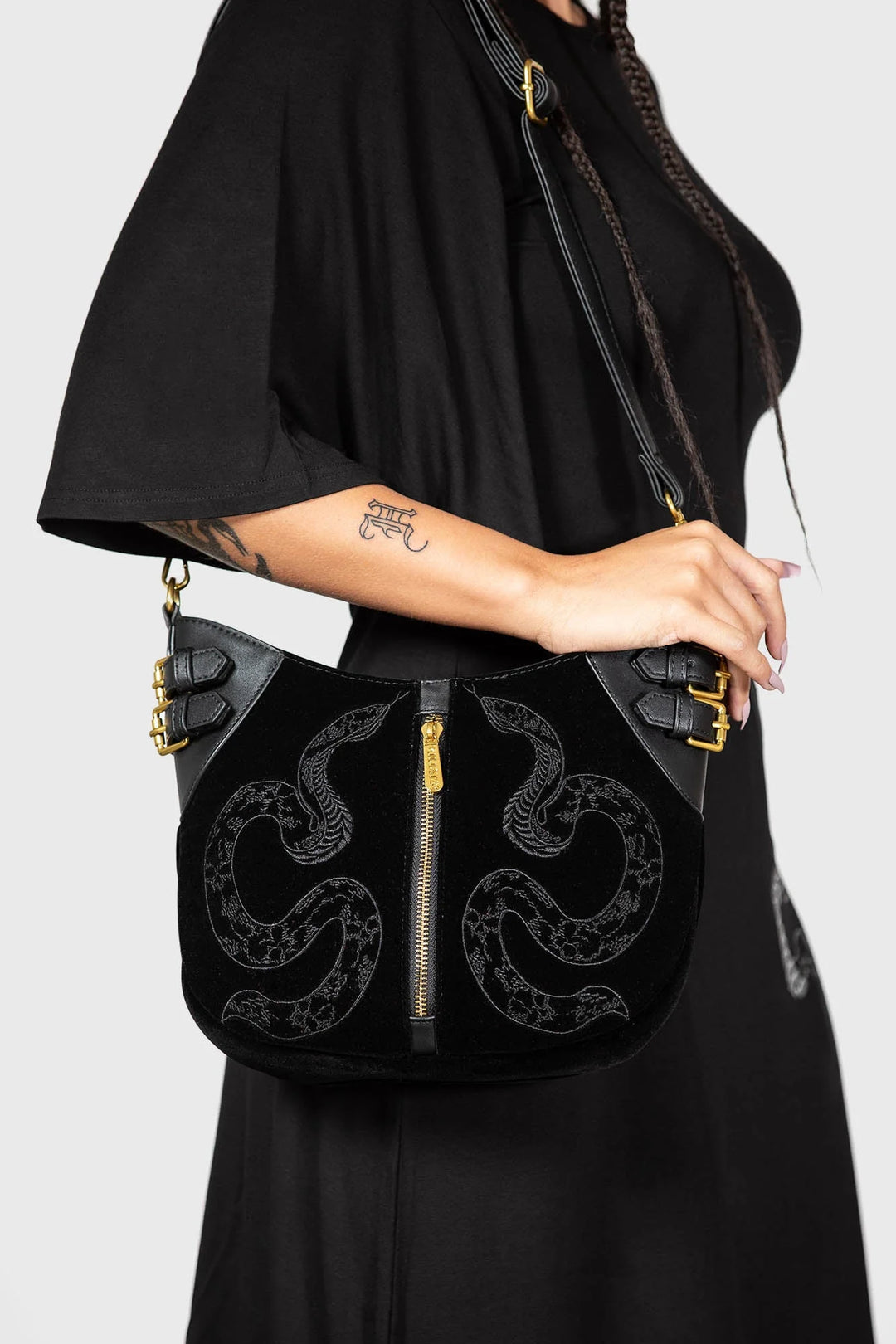 black snake shoulder bag