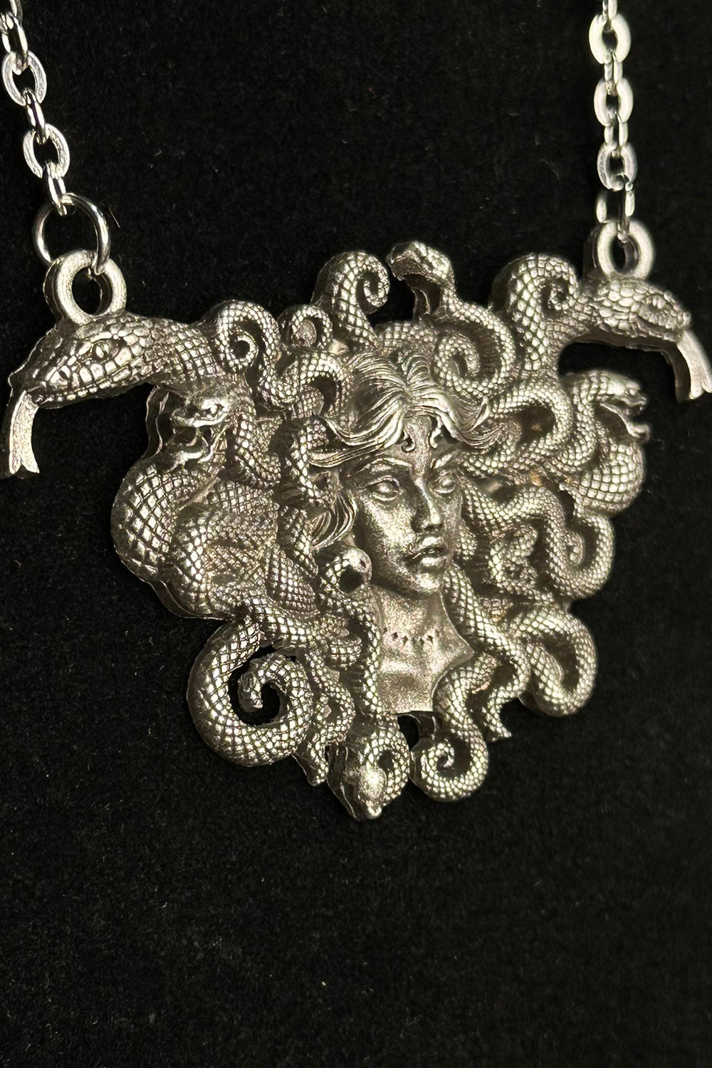 gothic medusa dangling necklace