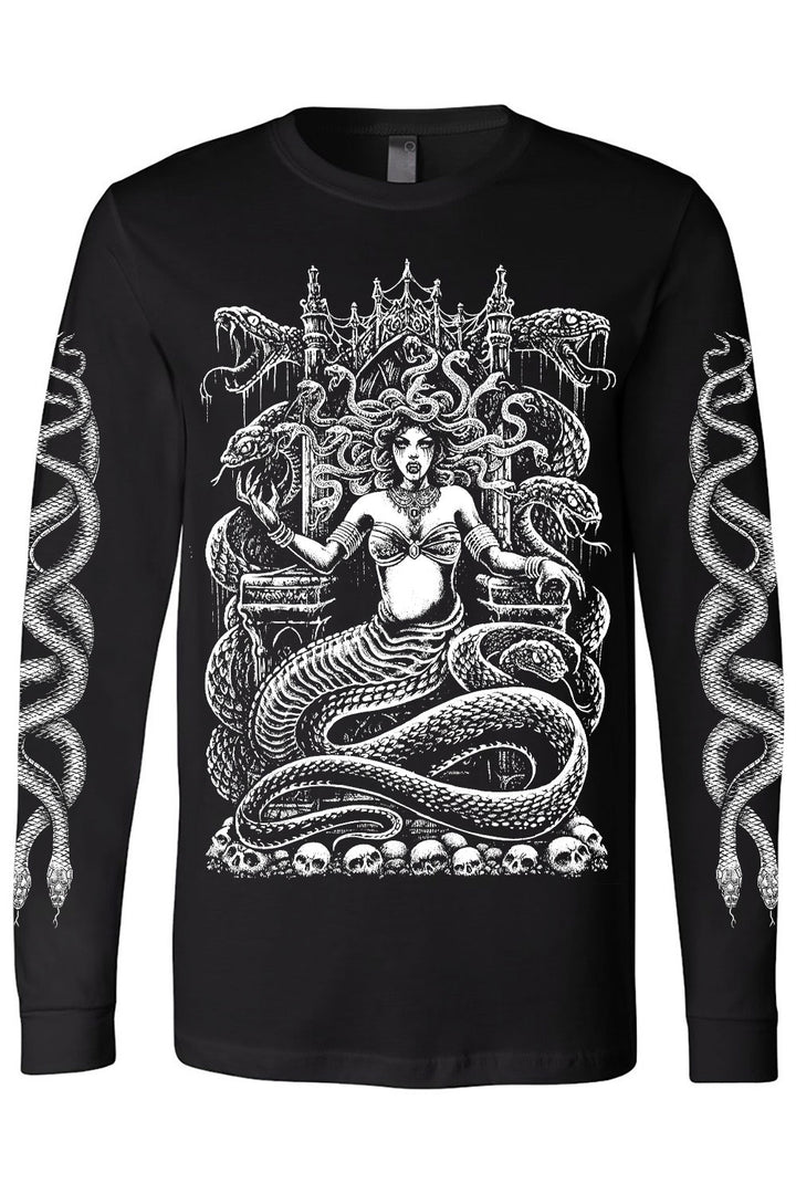 long sleeve snake sleeve gothic shirt