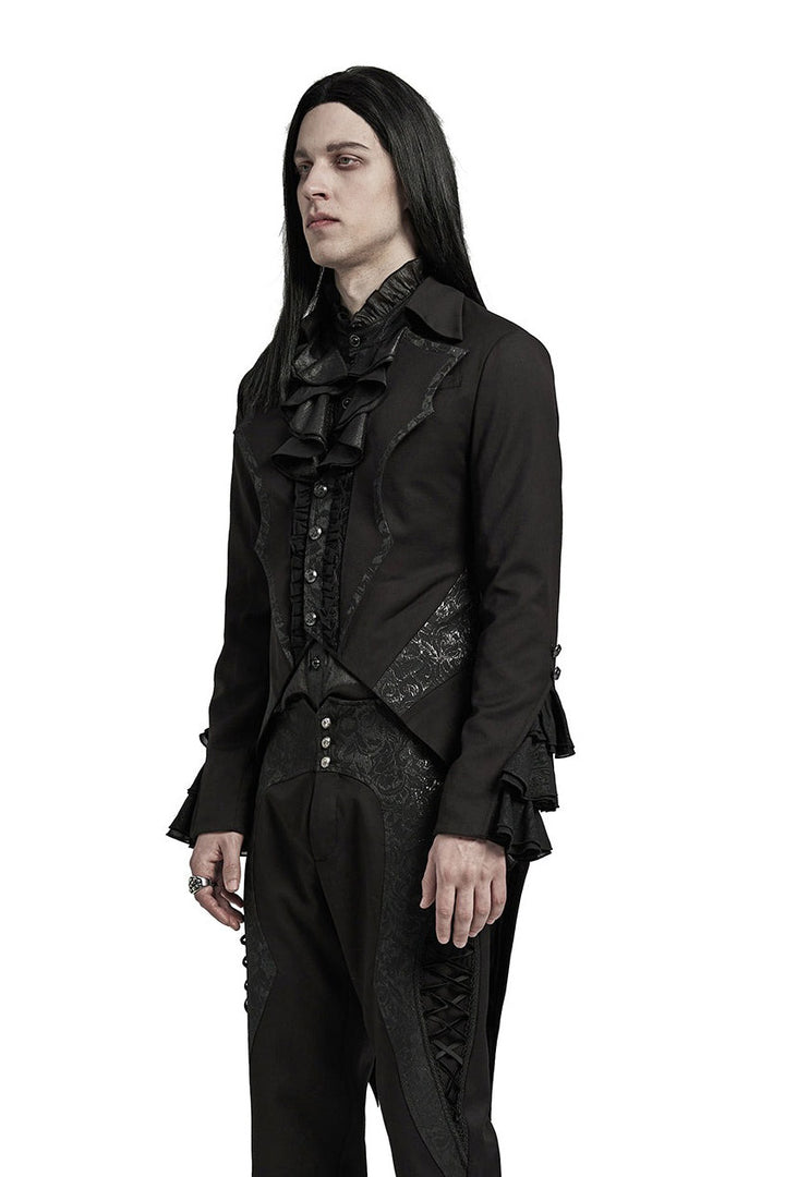 mens victorian gothic vampire jacket with batwing collar