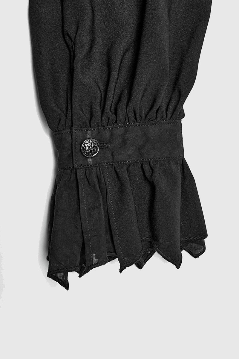 tattered victorian mens vampire goth butted long sleeve shirt