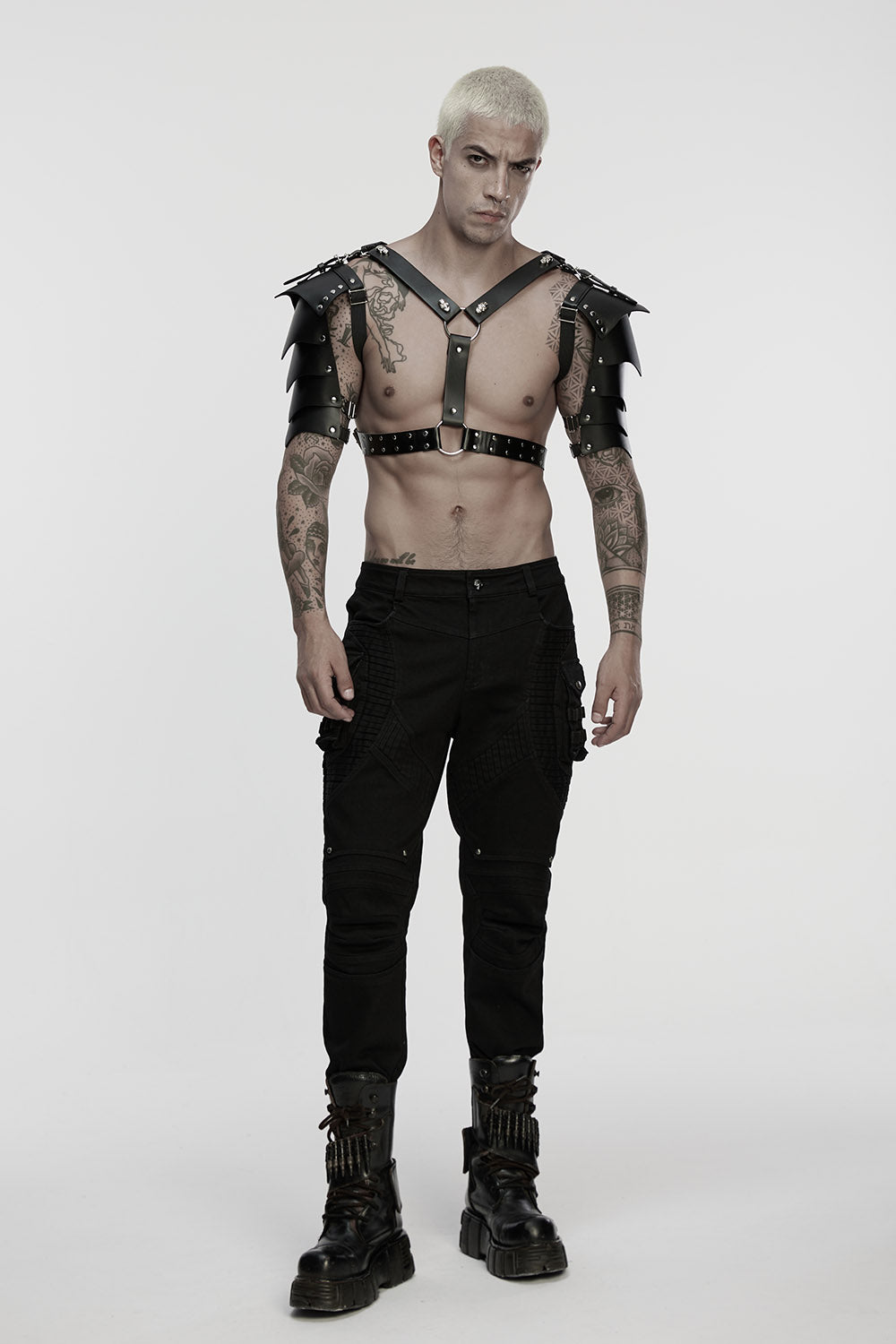 mens gothic body harness