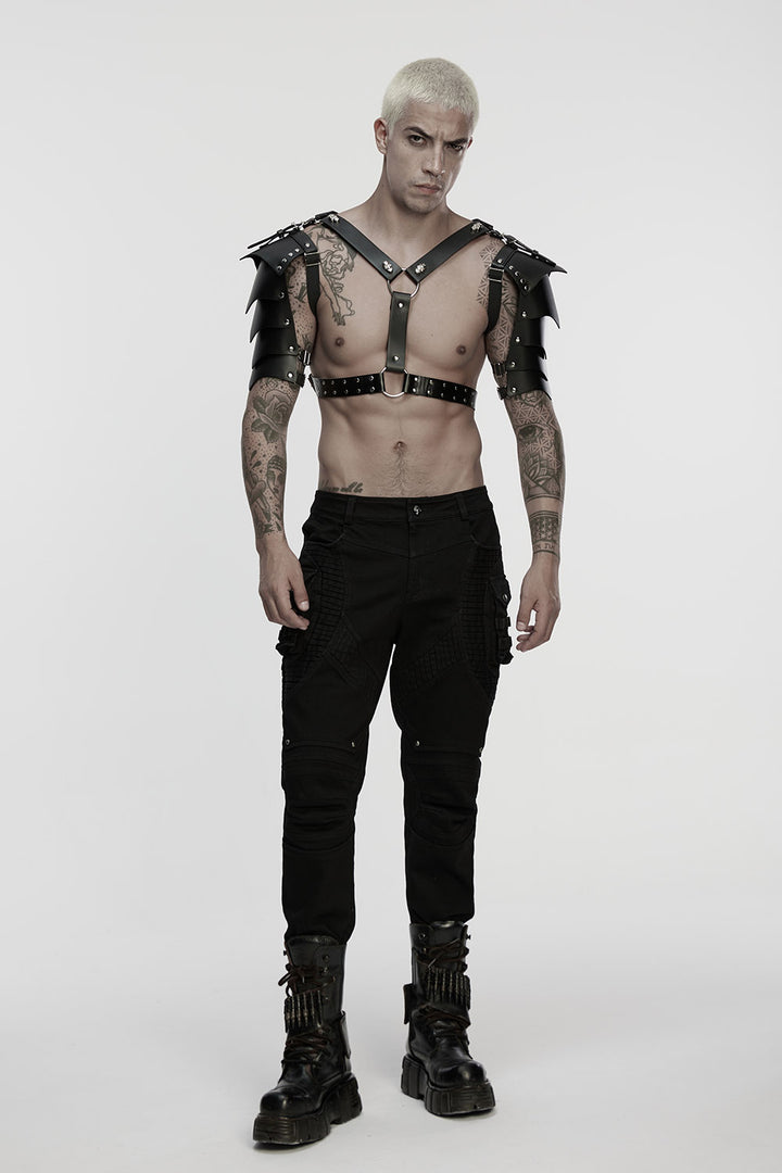 mens gothic body harness