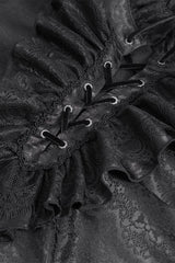 mens black long sleeve lace-up victorian trad goth shirt
