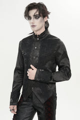 Goth fashion collar black shirt