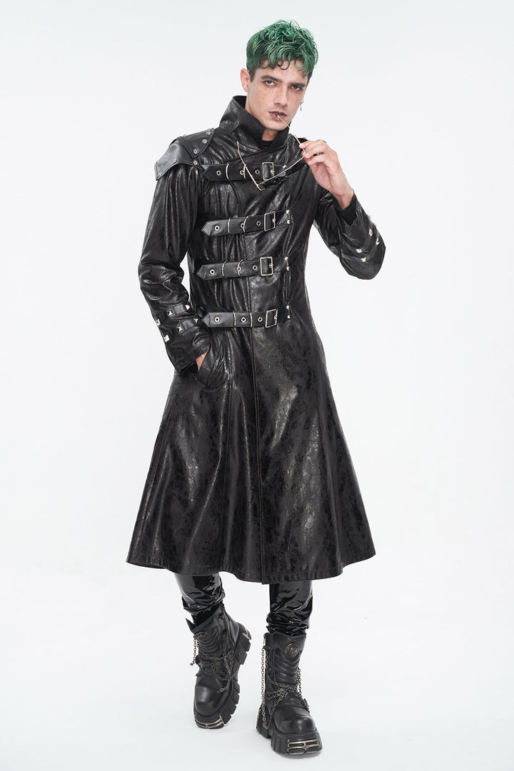 mens vegan leather coat