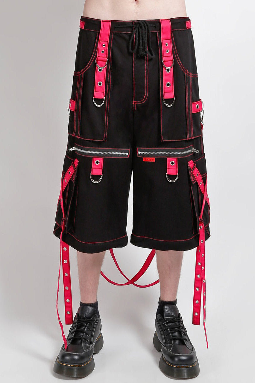 mens tripp NYC hot pink and black shorts with straps