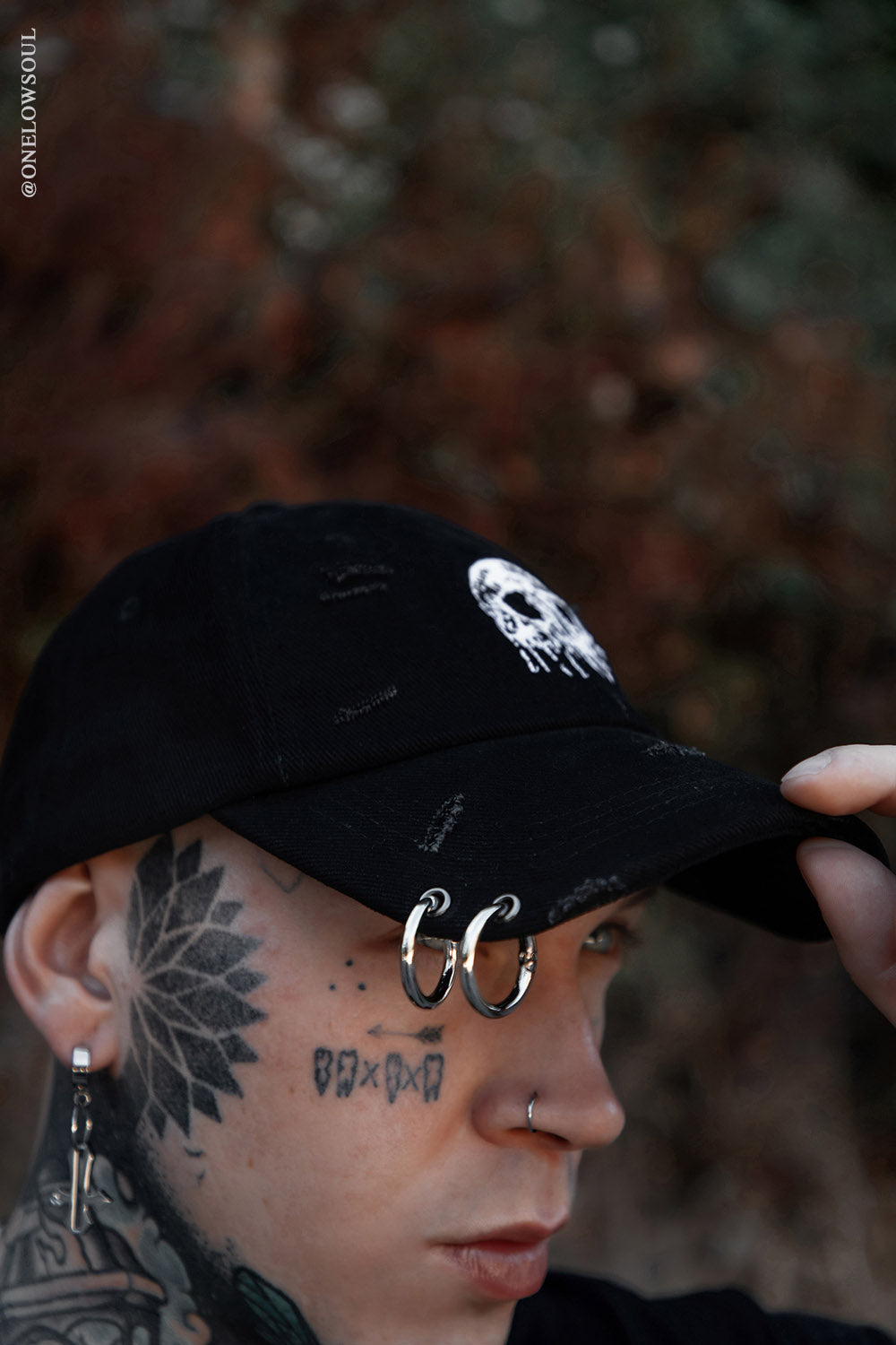 Skull Drip Pierced Baseball Cap