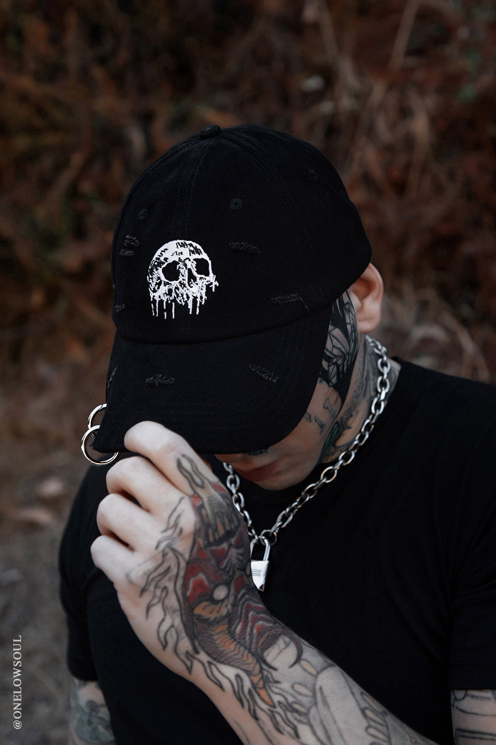 Skull Drip Pierced Baseball Cap