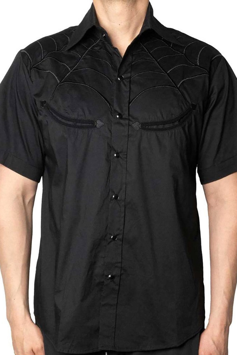 mens gothic buttoned shirt