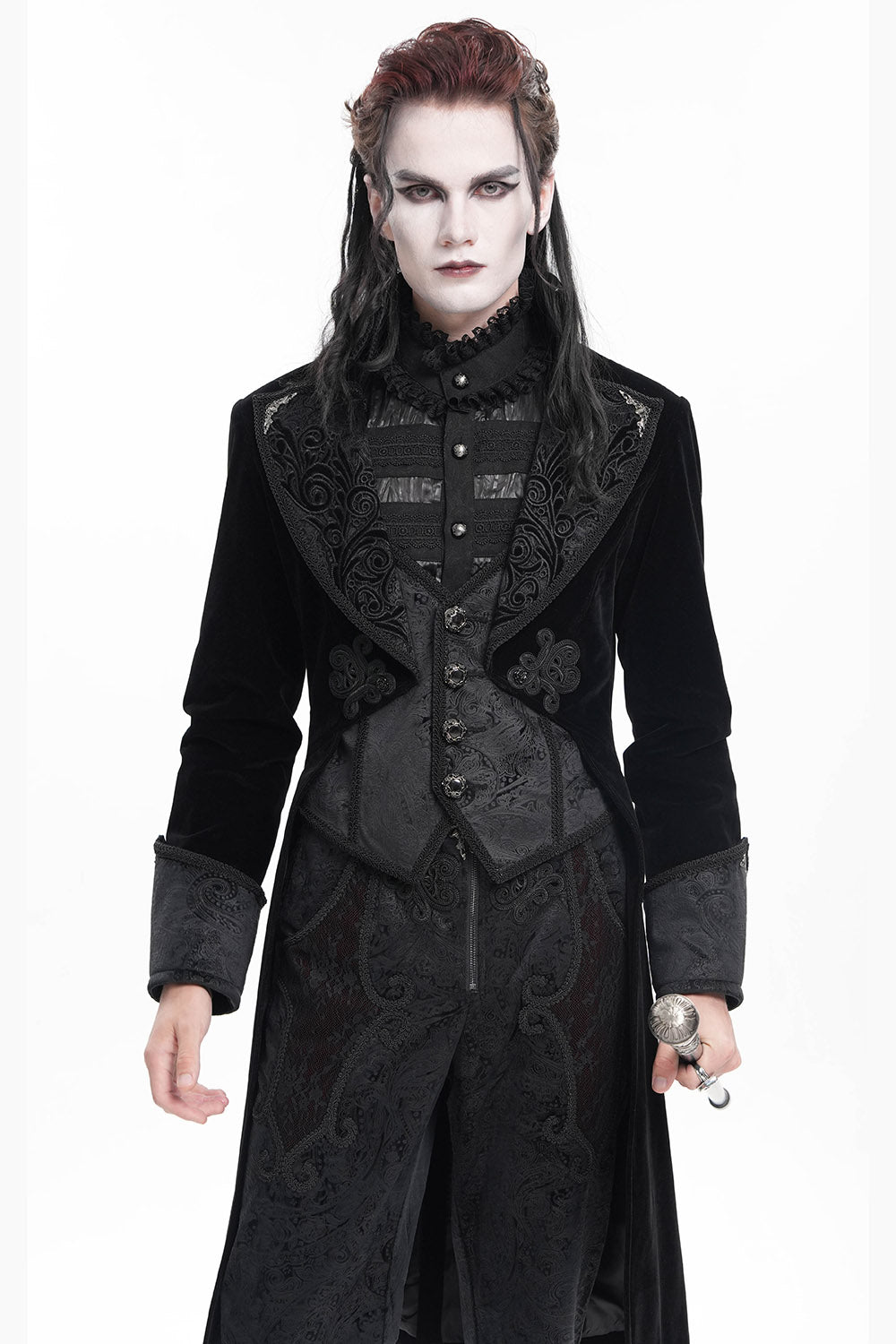 mens gothic vest with attached jacket