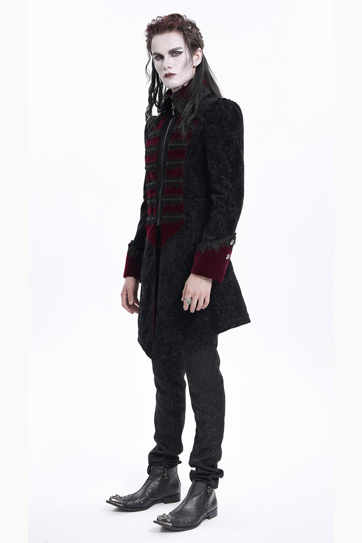 mens embroidered steampunk coat