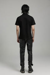mens black gothic buttonup shirt