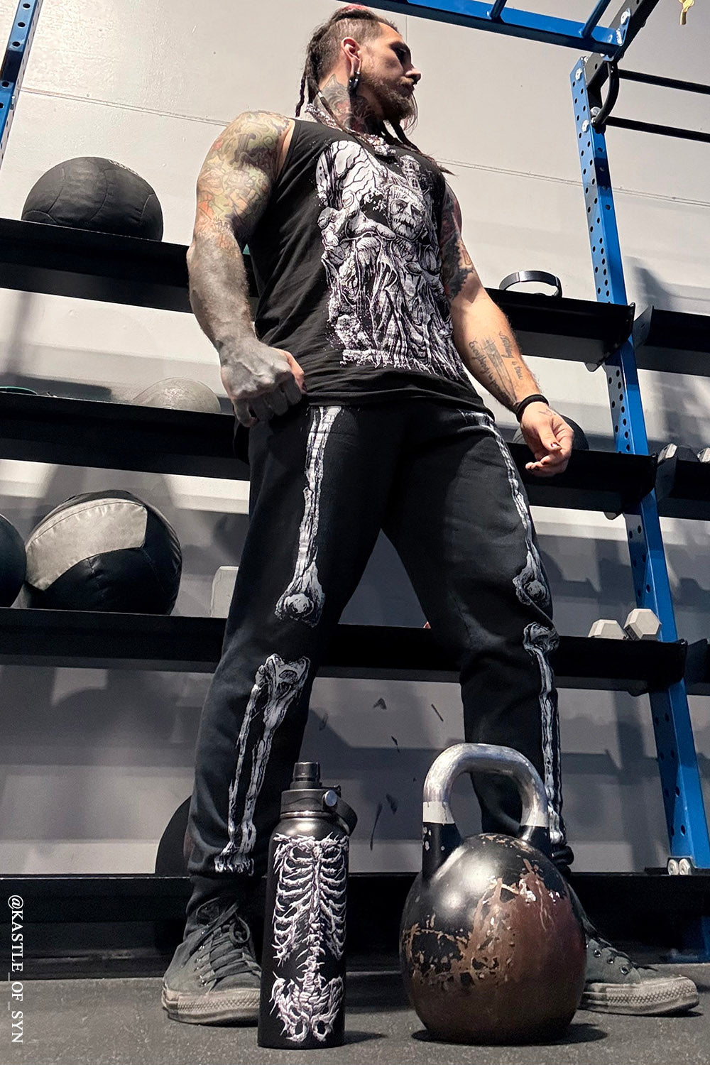 mens punk pirate skeleton sweatpants 