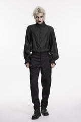 black damask gothic trousers for men