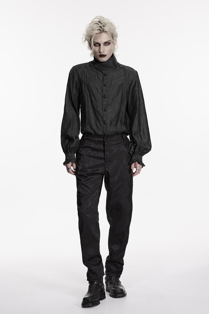black damask gothic trousers for men