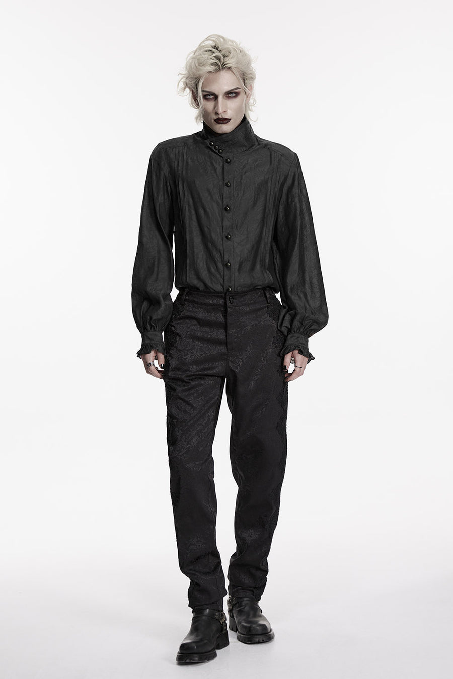 black damask gothic trousers for men