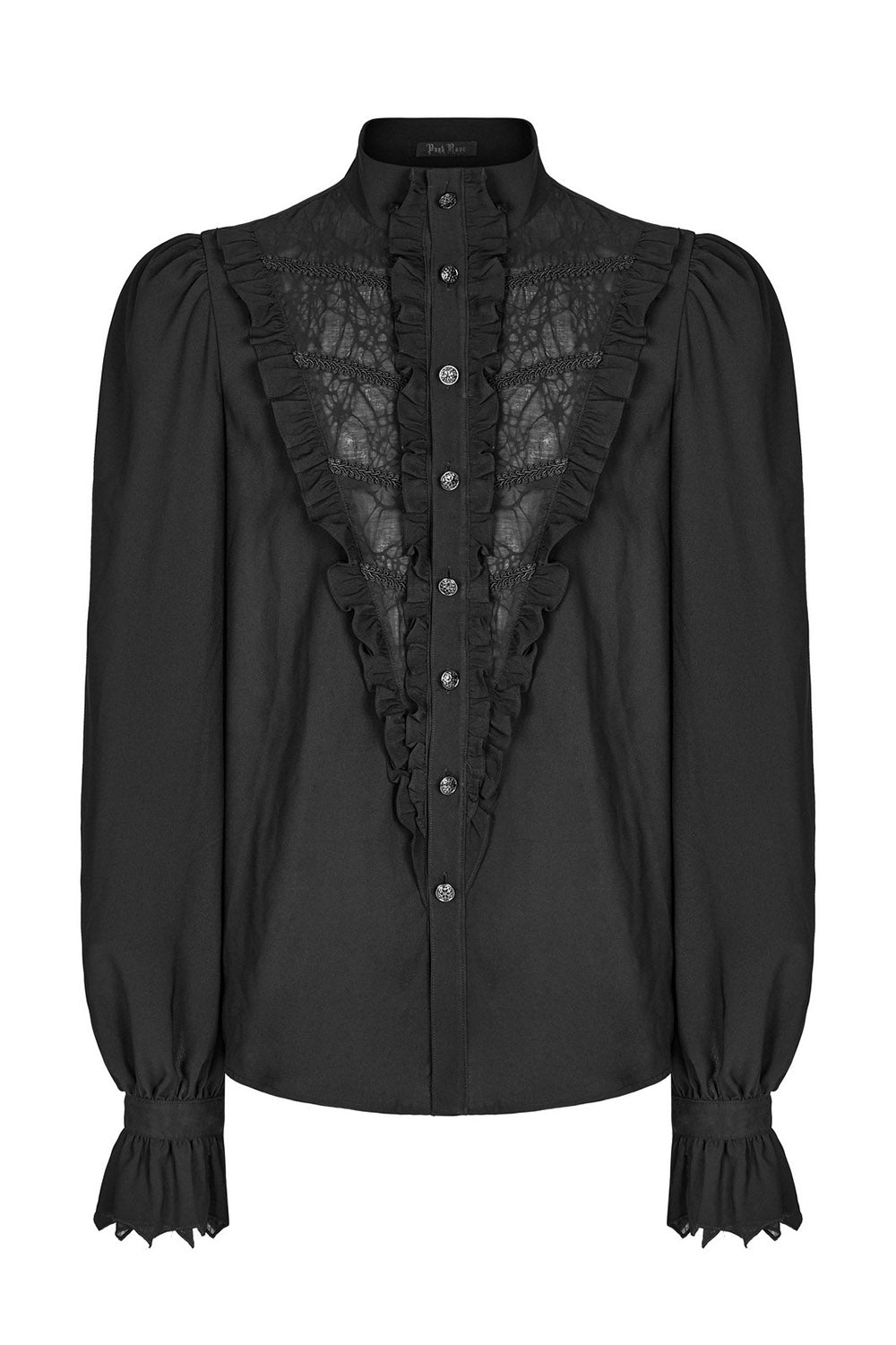 puffed shoulder mens vampire goth butted long sleeve shirt