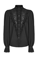 puffed shoulder mens vampire goth butted long sleeve shirt