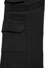 mens ribbed cargo pocket slim fit pants 