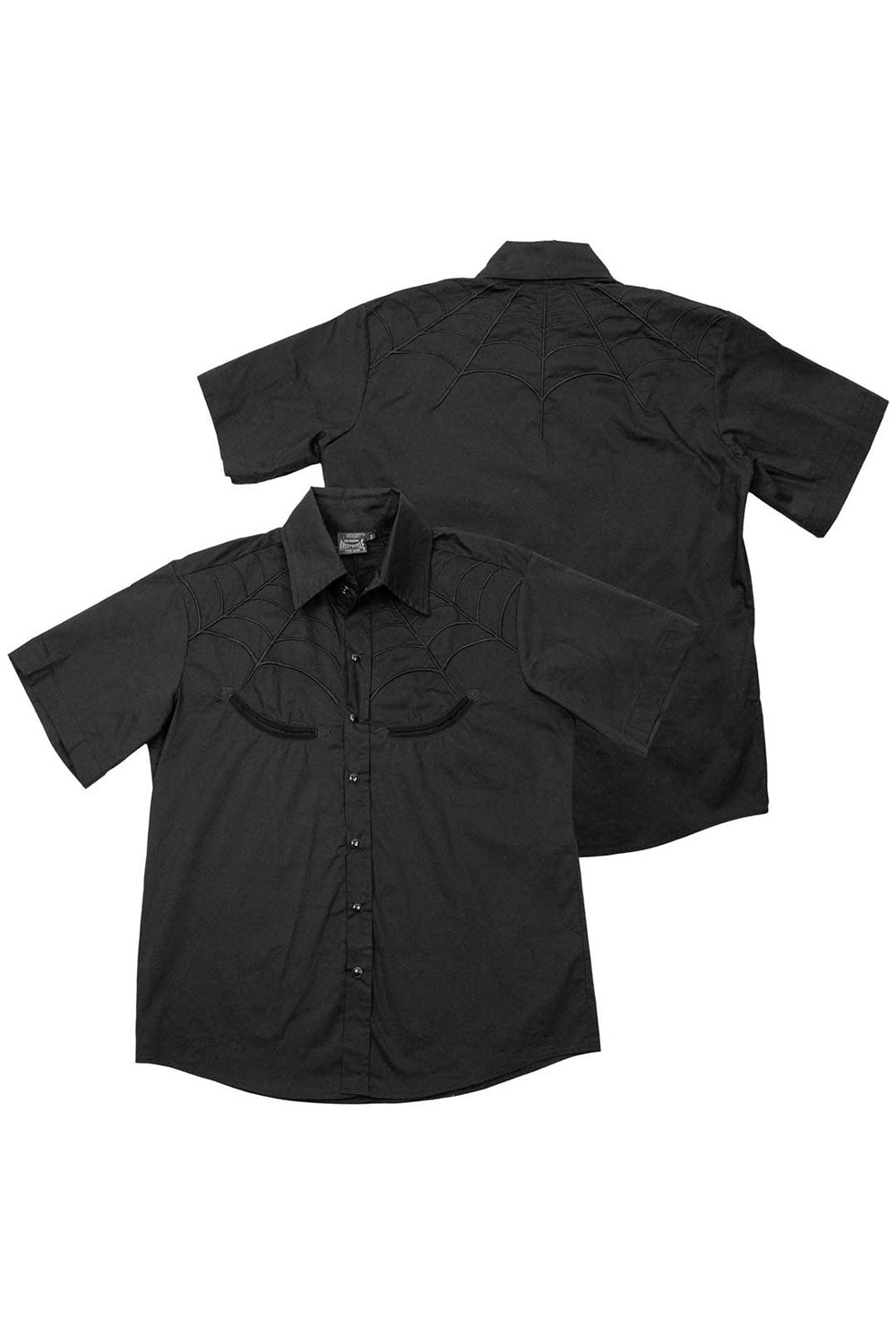 kreepsville western goth button-down short sleeve shirt