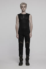 mens punk studded sleeveless shirt 