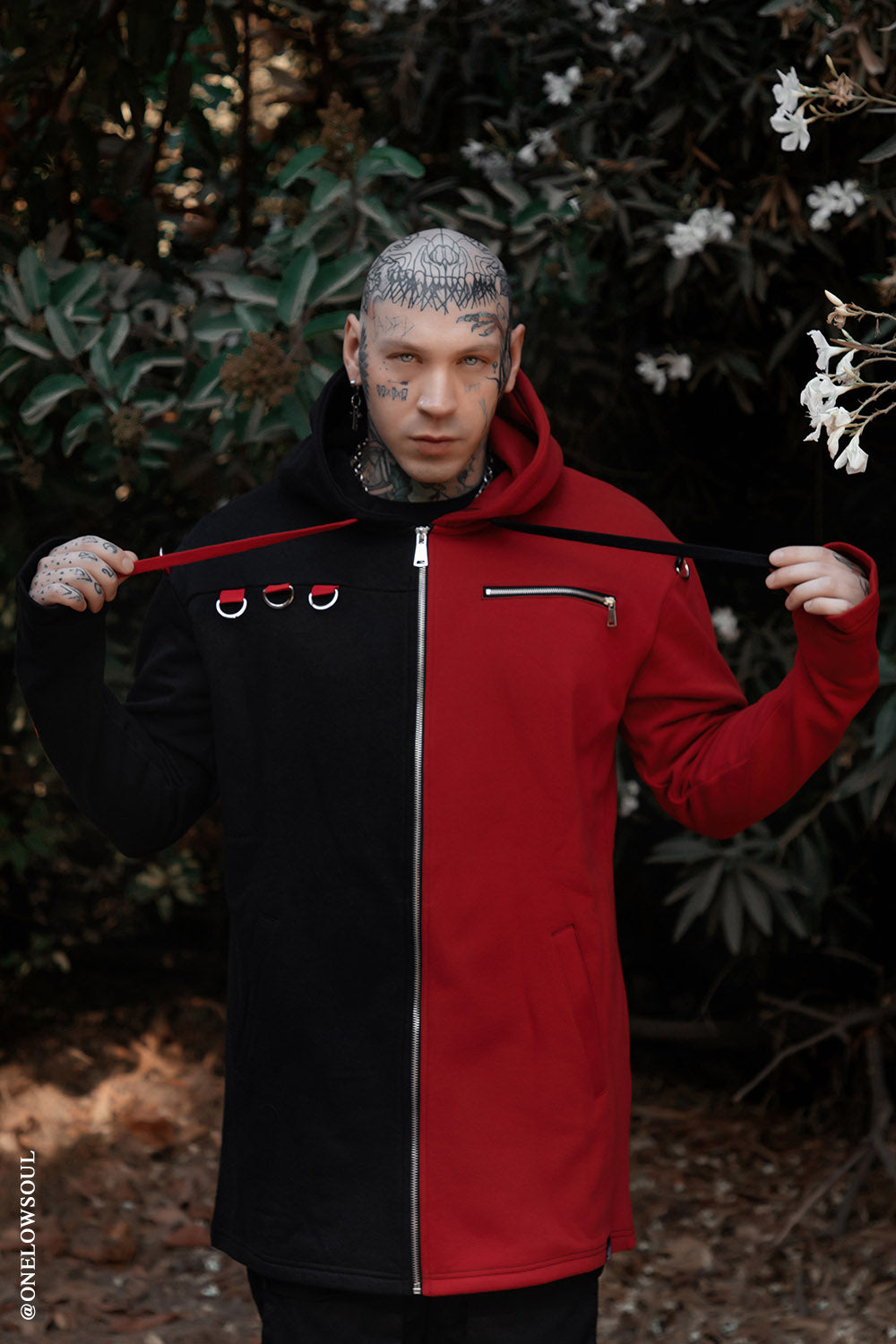 Split Mage Hoodie [Black/Red]