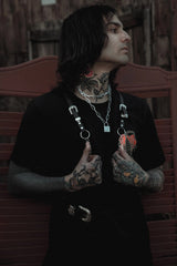 mens gothic chest harness