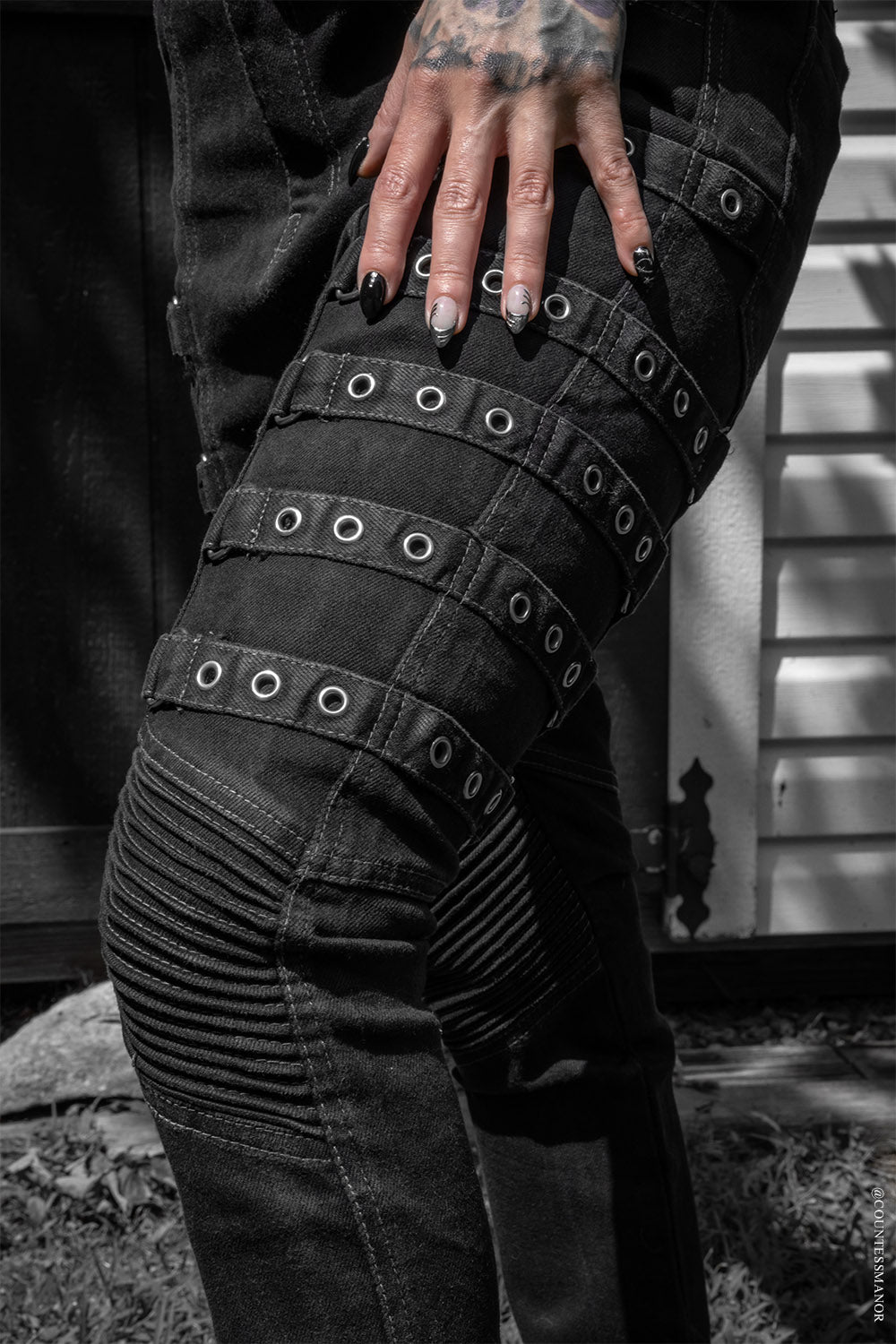 mens wasteland post apocalyptic black denim jeans 