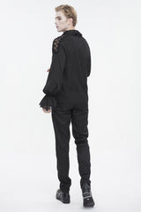 mens black long sleeve top by devil fashion