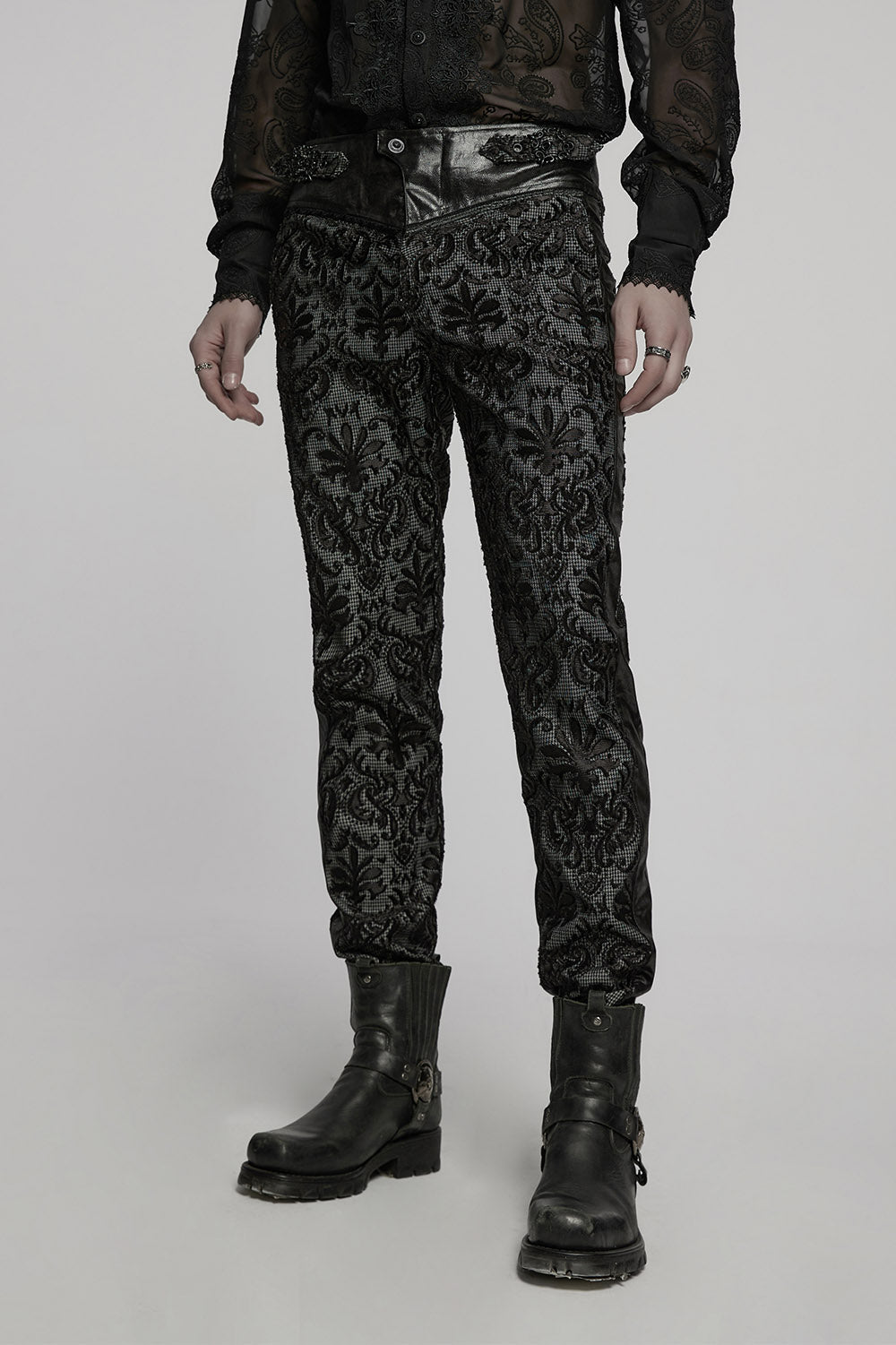 mens black steampunk trousers