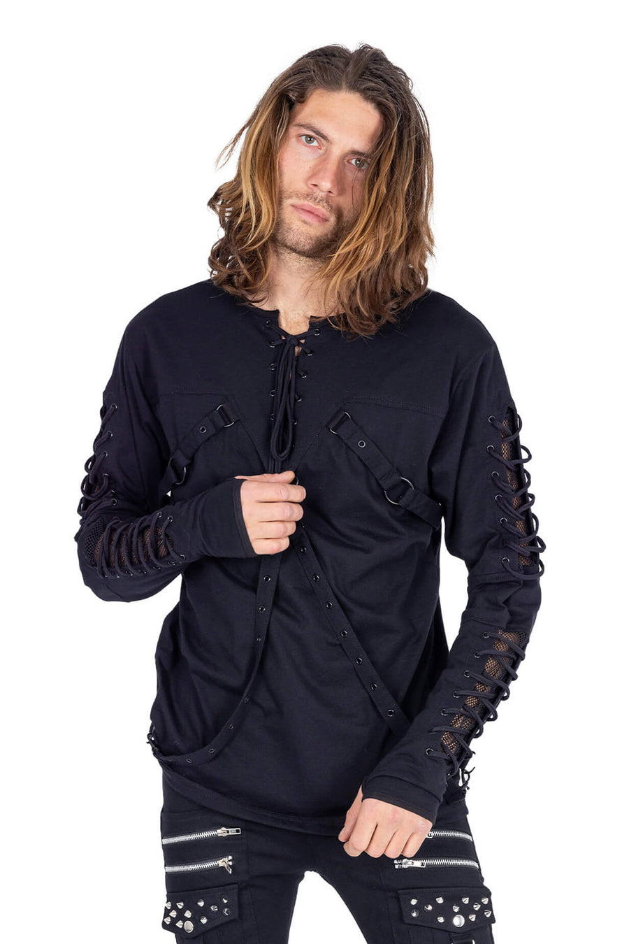 mens punk long sleeve shirt