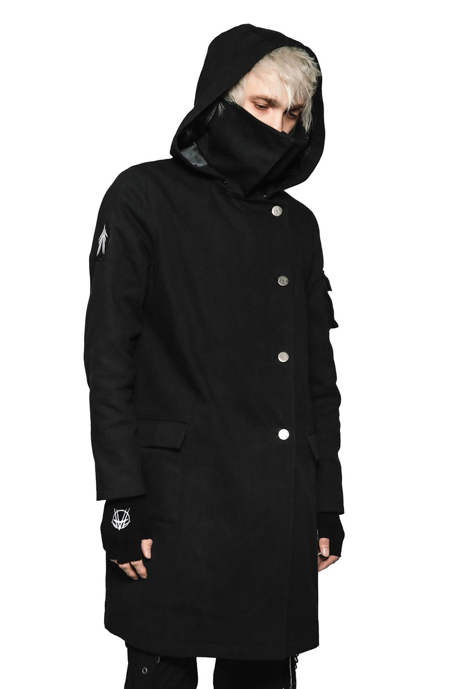 mens gothic trench coat with mask 
