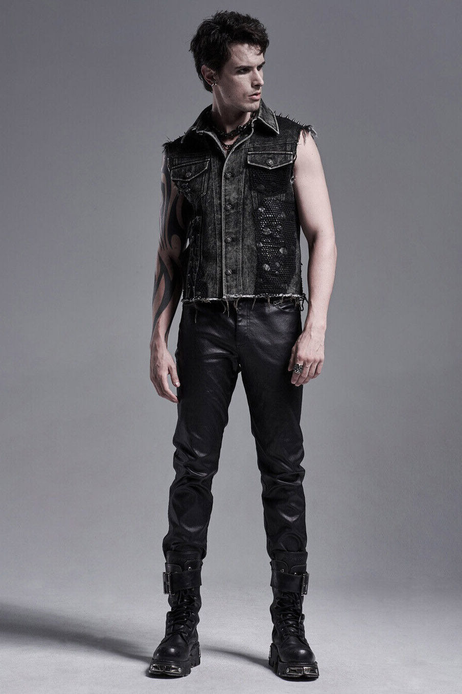 Scavenger Denim Spiked Vest