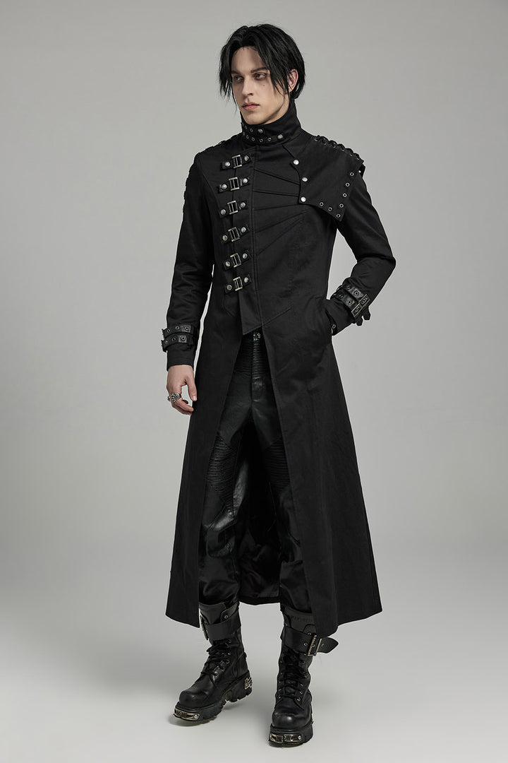 mens black gothic trench coat