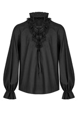 pirate goth mens cotton ruffled shirt