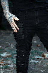 mens shredded distressed goth jeans