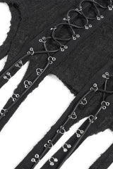 mens cybergoth shirt with tattered hem