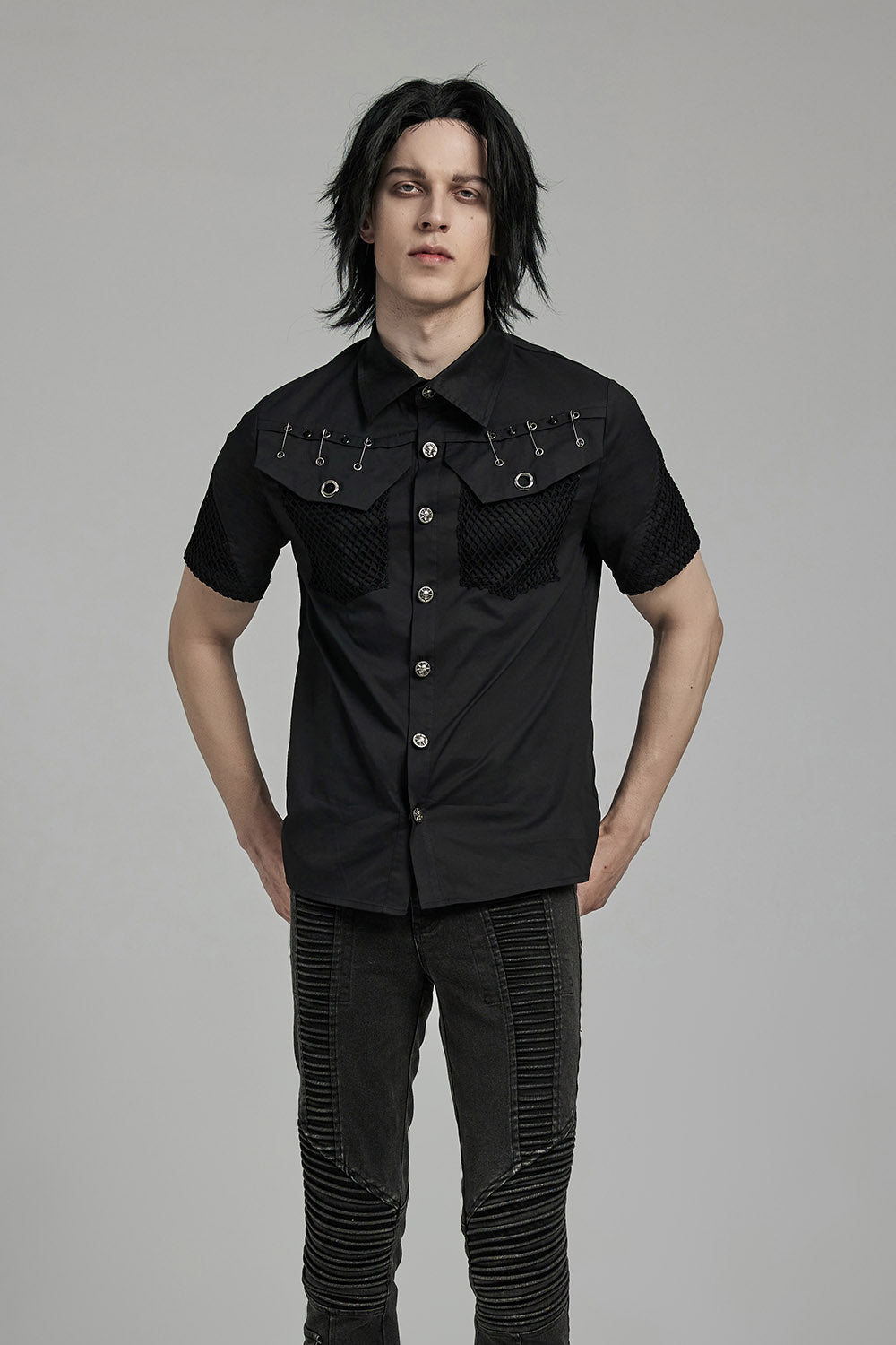 mens goth button-up shirt
