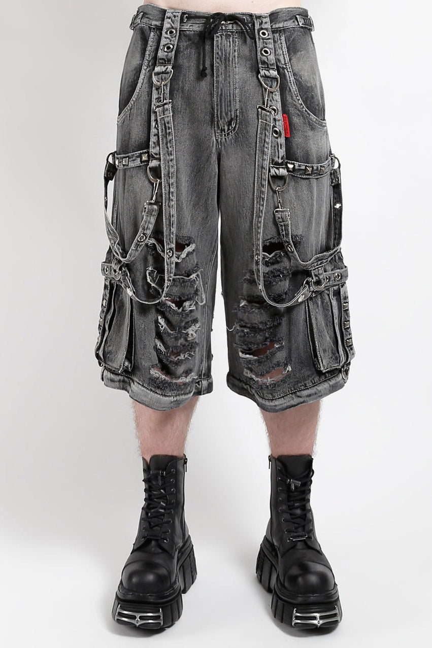 mens plus size grunge cargo jean shorts