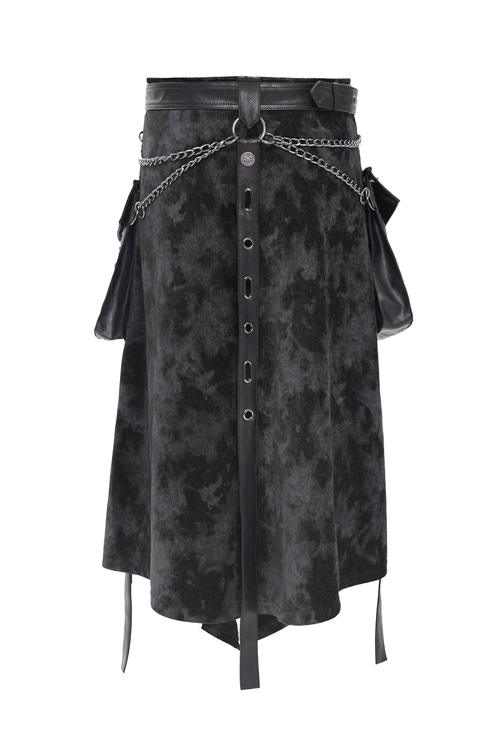 mens studded vegan leather kilt 