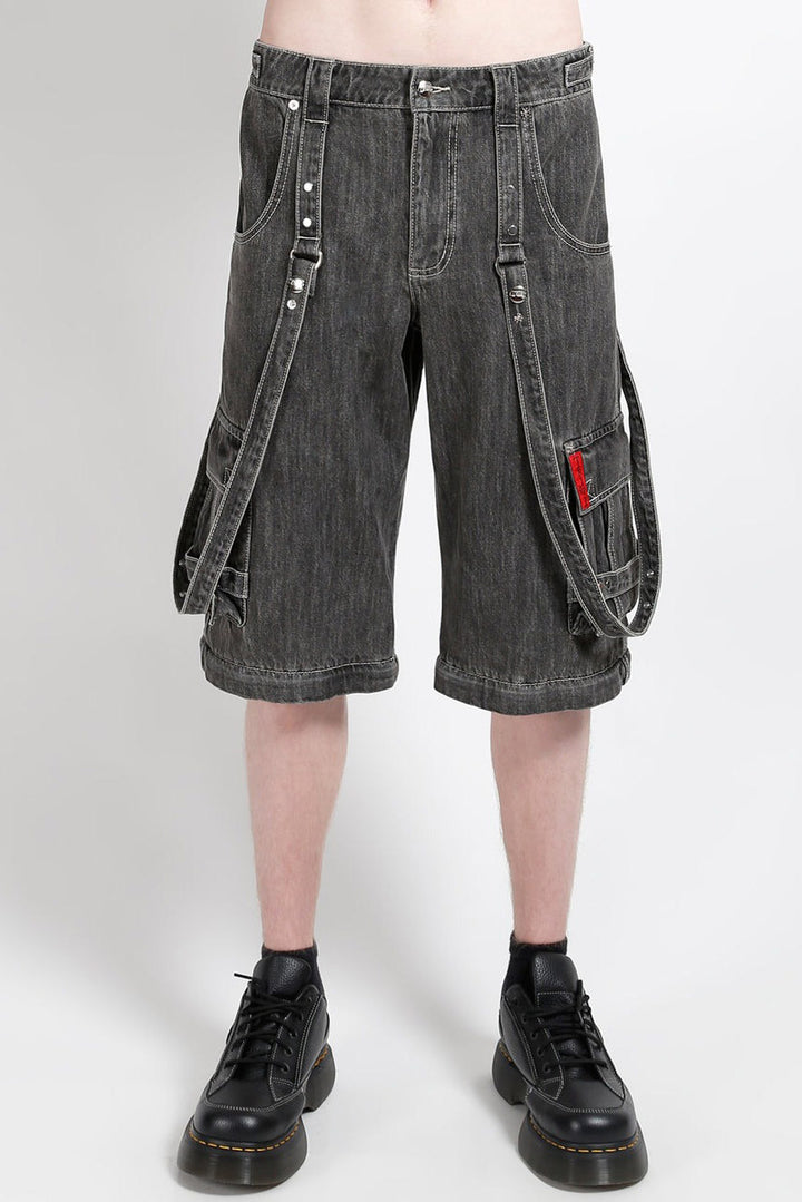 Tripp NYC Zip Off Crush Cargo Pants [Black Denim]