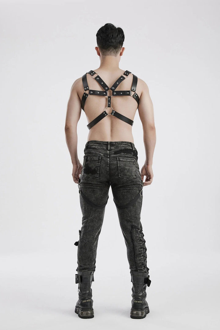 mens o-ring chest harness by punk rave