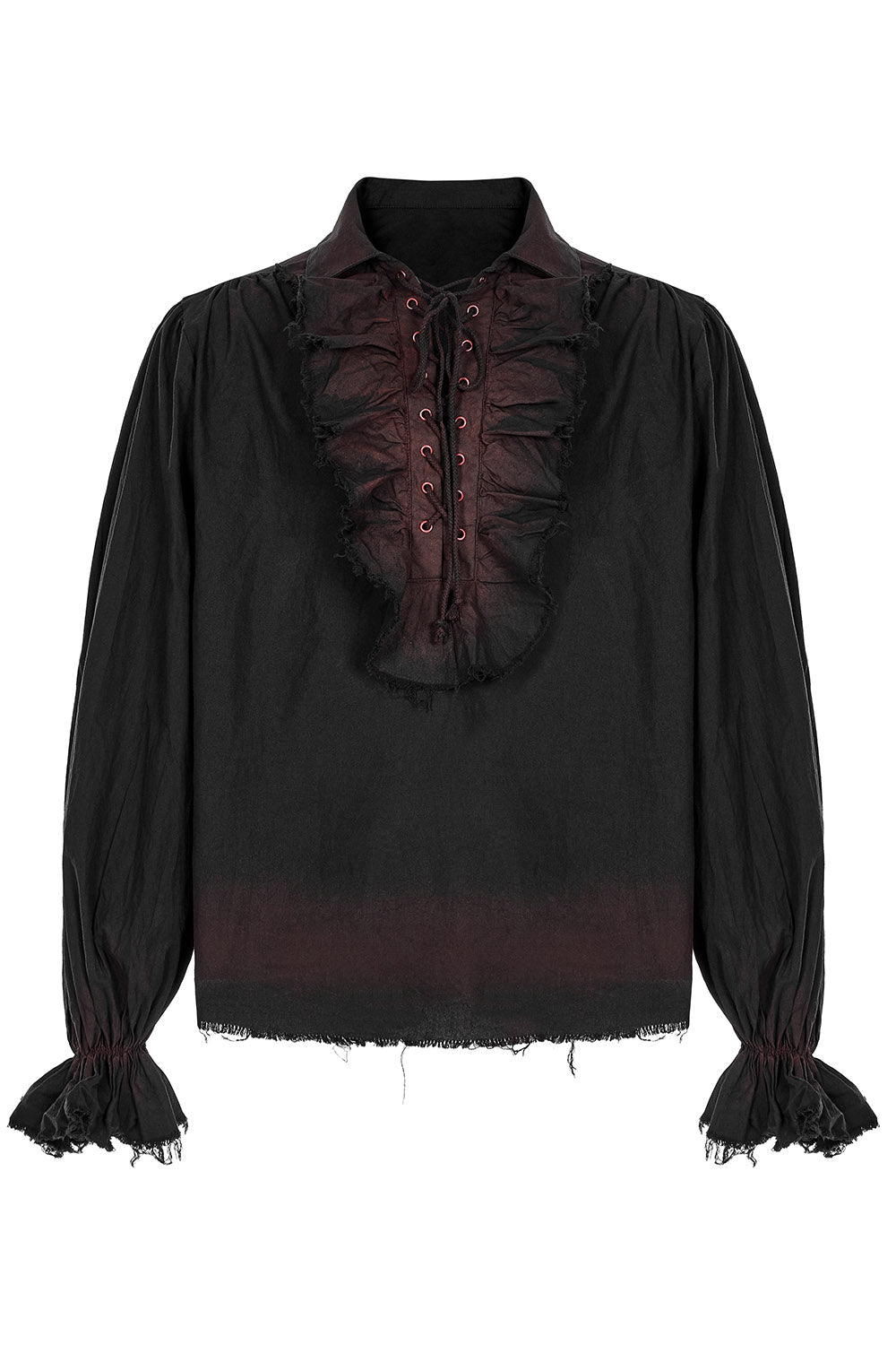 mens lace up front pirate shirt with billowed sleeves