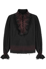 mens lace up front pirate shirt with billowed sleeves