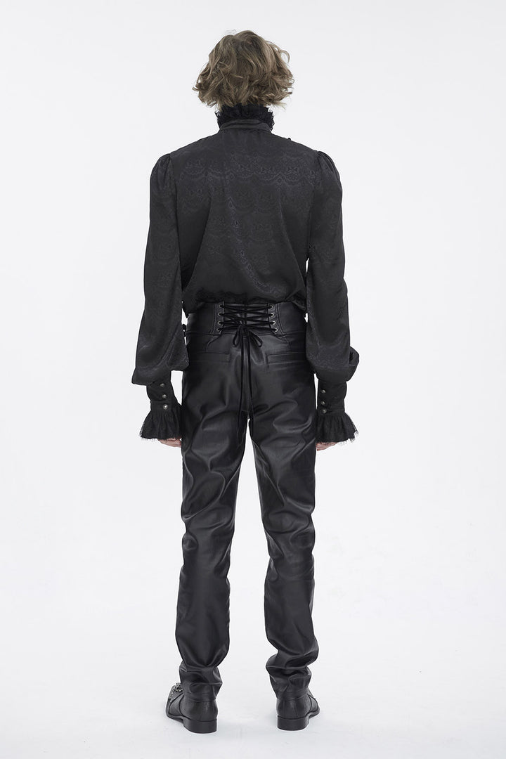 mens black long sleeve vampire shirt by devil fashion