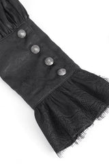 mens black long sleeve trad goth shirt with flared sleeves