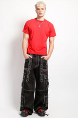 Tripp NYC Interlace Pants with White Stitch [BLACK/SILVER]